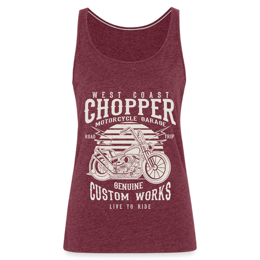 Vrouwen Premium tank top - bordeaux gemêleerd