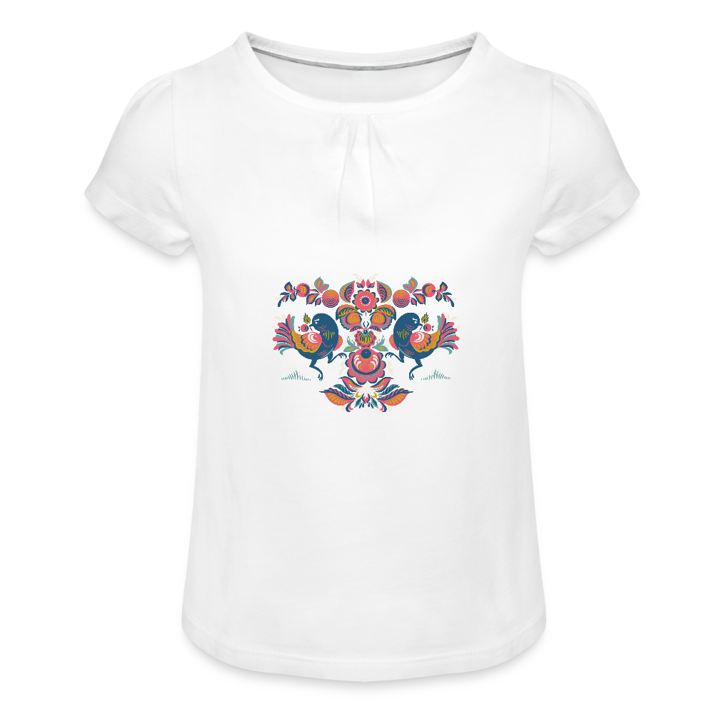 Meisjes-T-shirt met plooien - wit