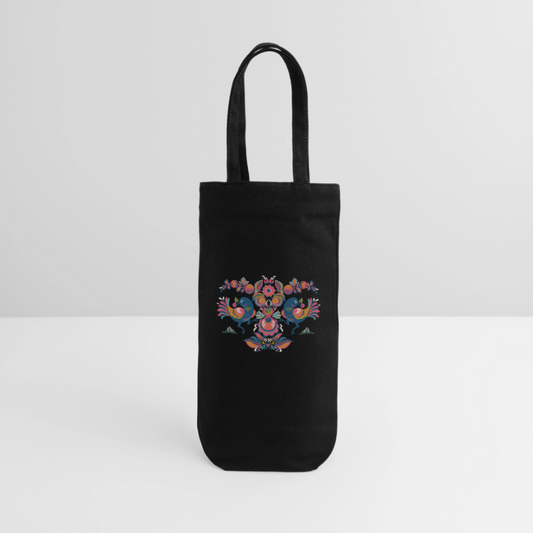 Cadeauzak voor flessen - zwart