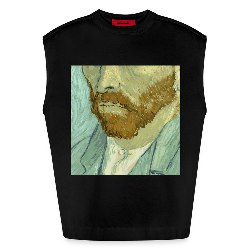 Heavyweight oversized organic tanktop made in EU Mannen - SOLID BLACK