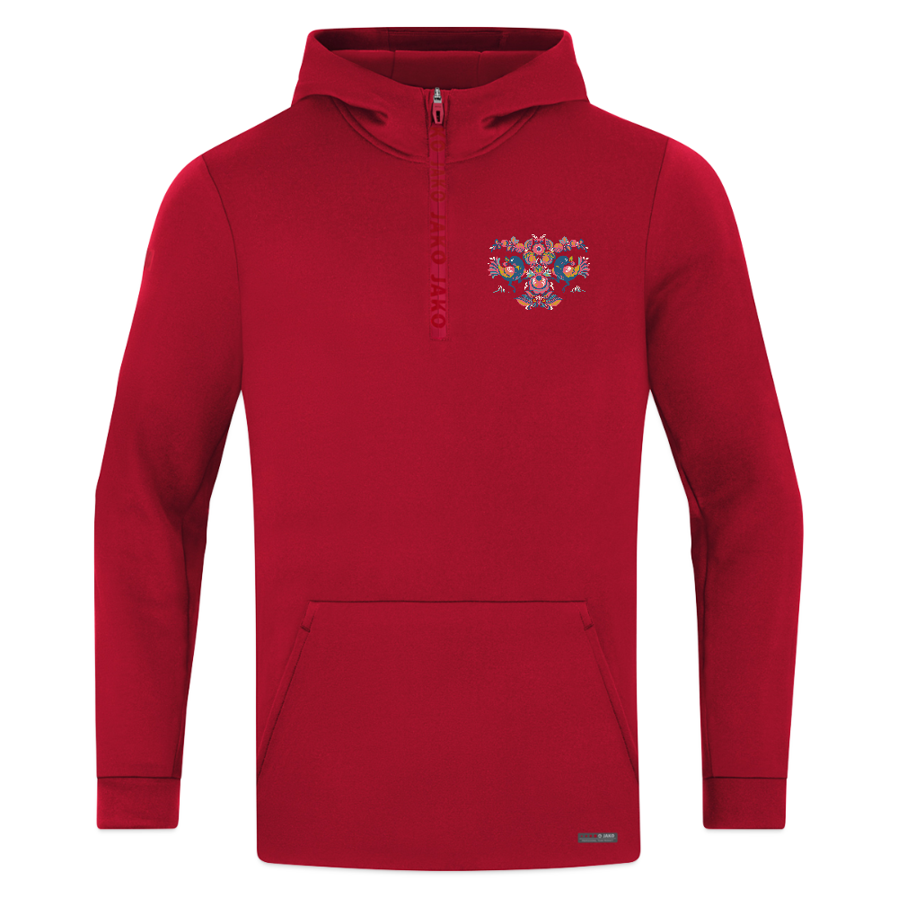 JAKO Ziphoodie Pro Casual - donkerrood