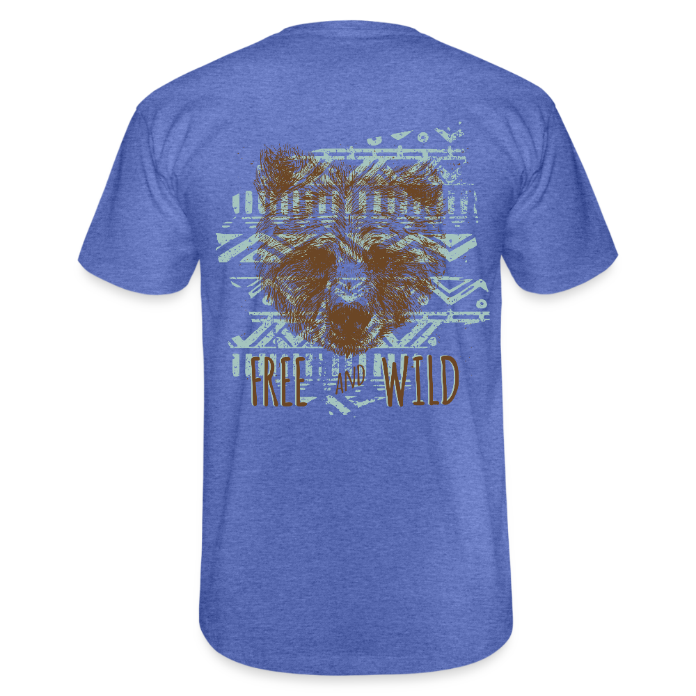 Mannen T-shirt van Fruit of the Loom - blauw gemêleerd