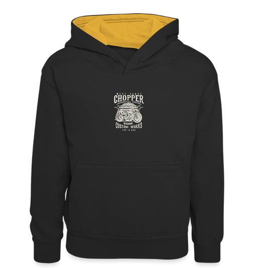 Teenager contrast-hoodie/kinderen contrast-hoodie - zwart/goud