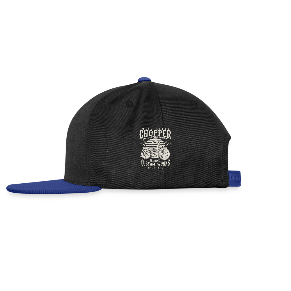 Snapback cap - zwart/koningsblauw