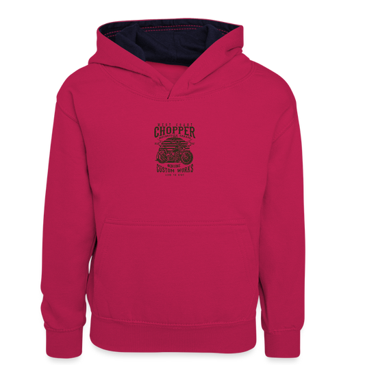 Teenager contrast-hoodie - roze/navy