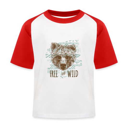 Kinderen baseball T-shirt - wit/rood