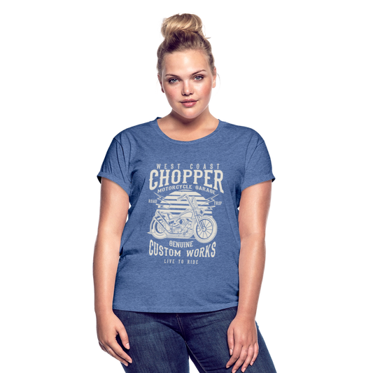 Vrouwen oversize T-shirt - denim gemêleerd