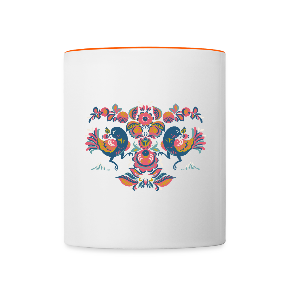 Mok tweekleurig - wit/oranje