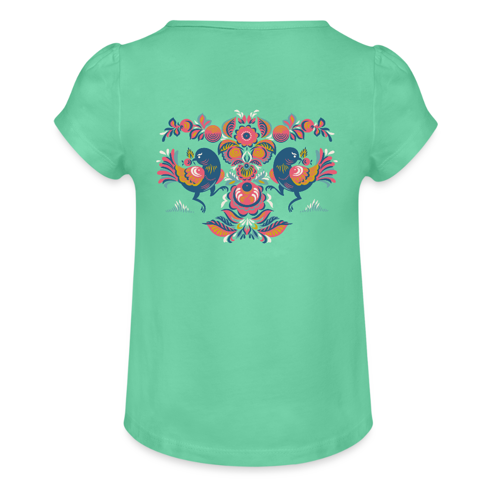 Meisjes-T-shirt met plooien - mintgroen