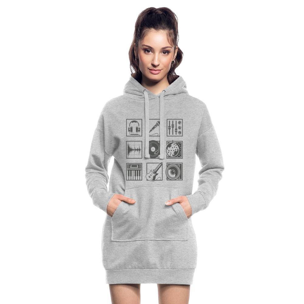 Hoodiejurk - grijs gemêleerd