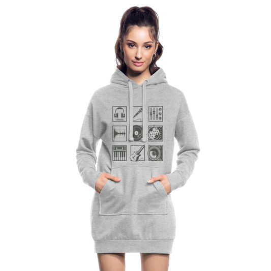 Hoodiejurk - grijs gemêleerd