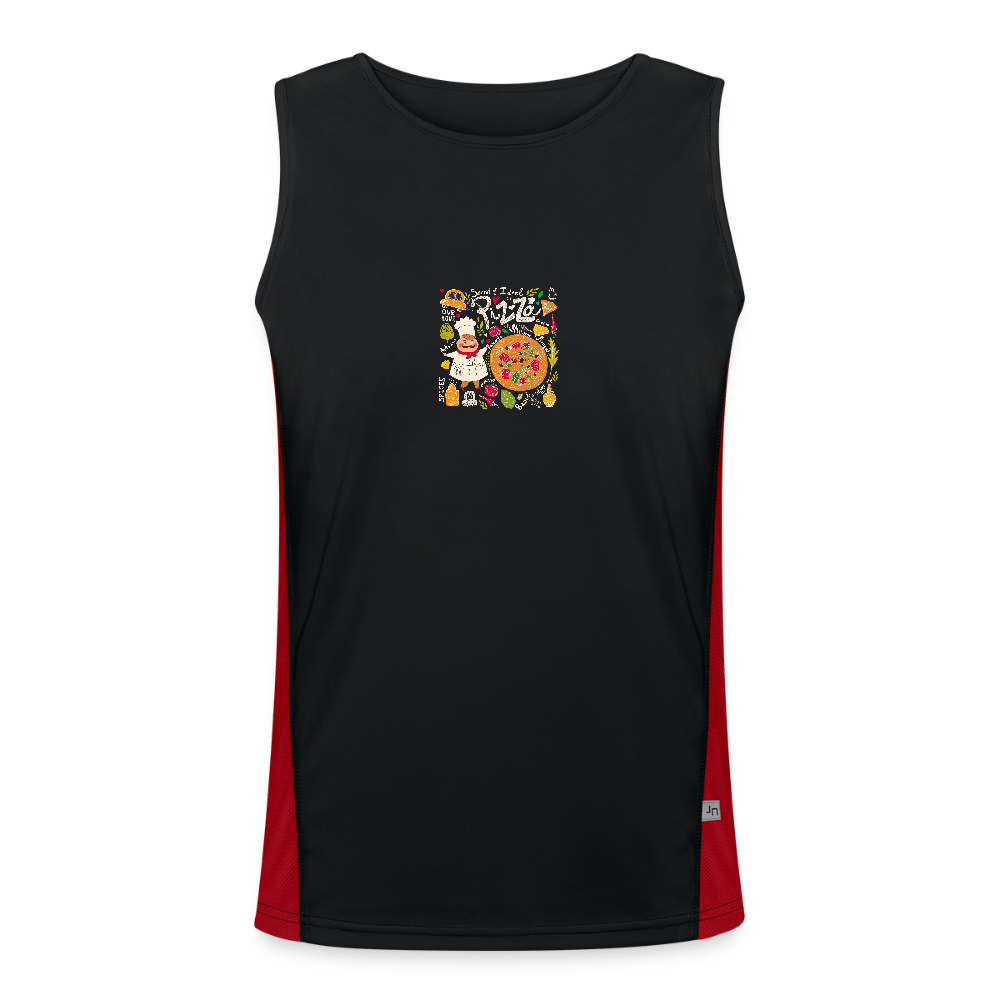 Functionele contrasterende tanktop voor mannen - zwart/rood