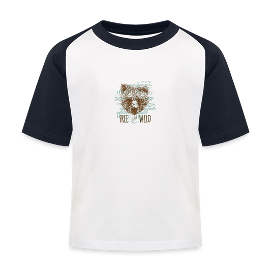 Kinderen baseball T-shirt - wit/navy