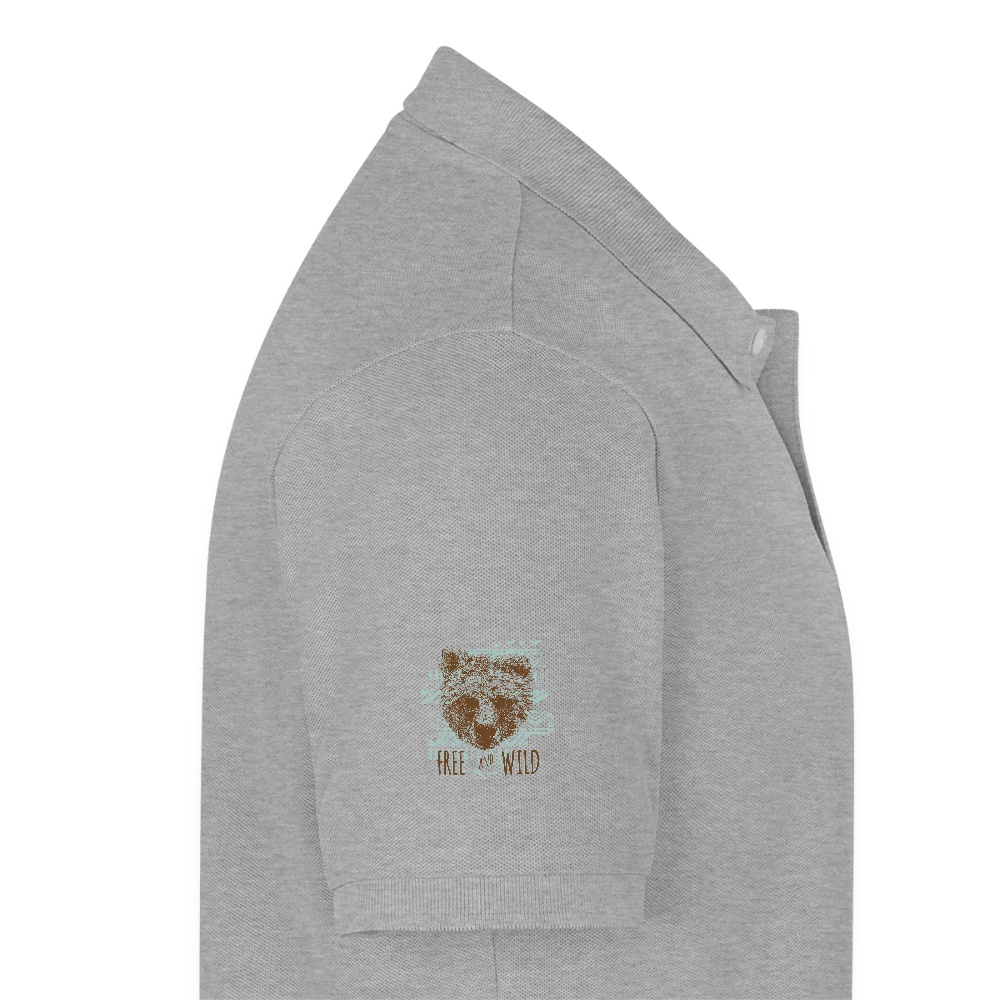 Mannen Premium Bio Poloshirt - grijs gemêleerd