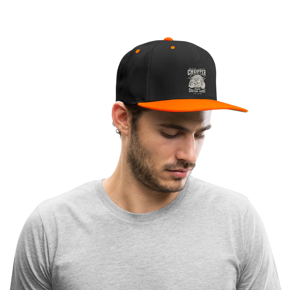 Contrast snapback cap - zwart/neonoranje