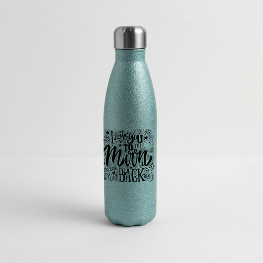 Roestvrijstalen glitter-thermosfles - blue glitter