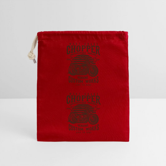 Afsluitbare cadeauzak van katoen (14x20cm) - rood