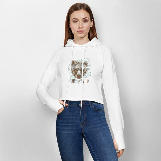Cropped vrouwen hoodie - wit