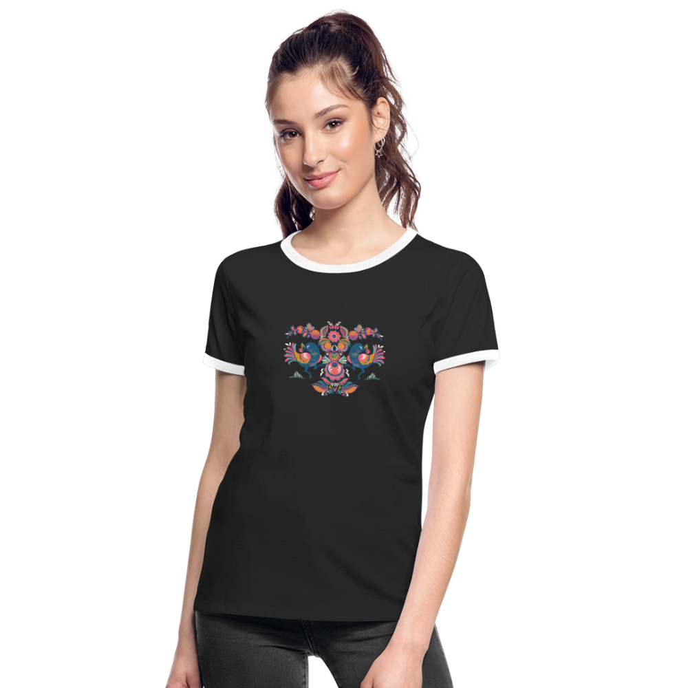 Vrouwen contrastshirt - zwart/wit
