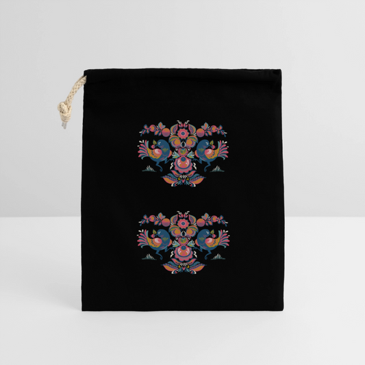 Afsluitbare cadeauzak van katoen (14x20cm) - zwart