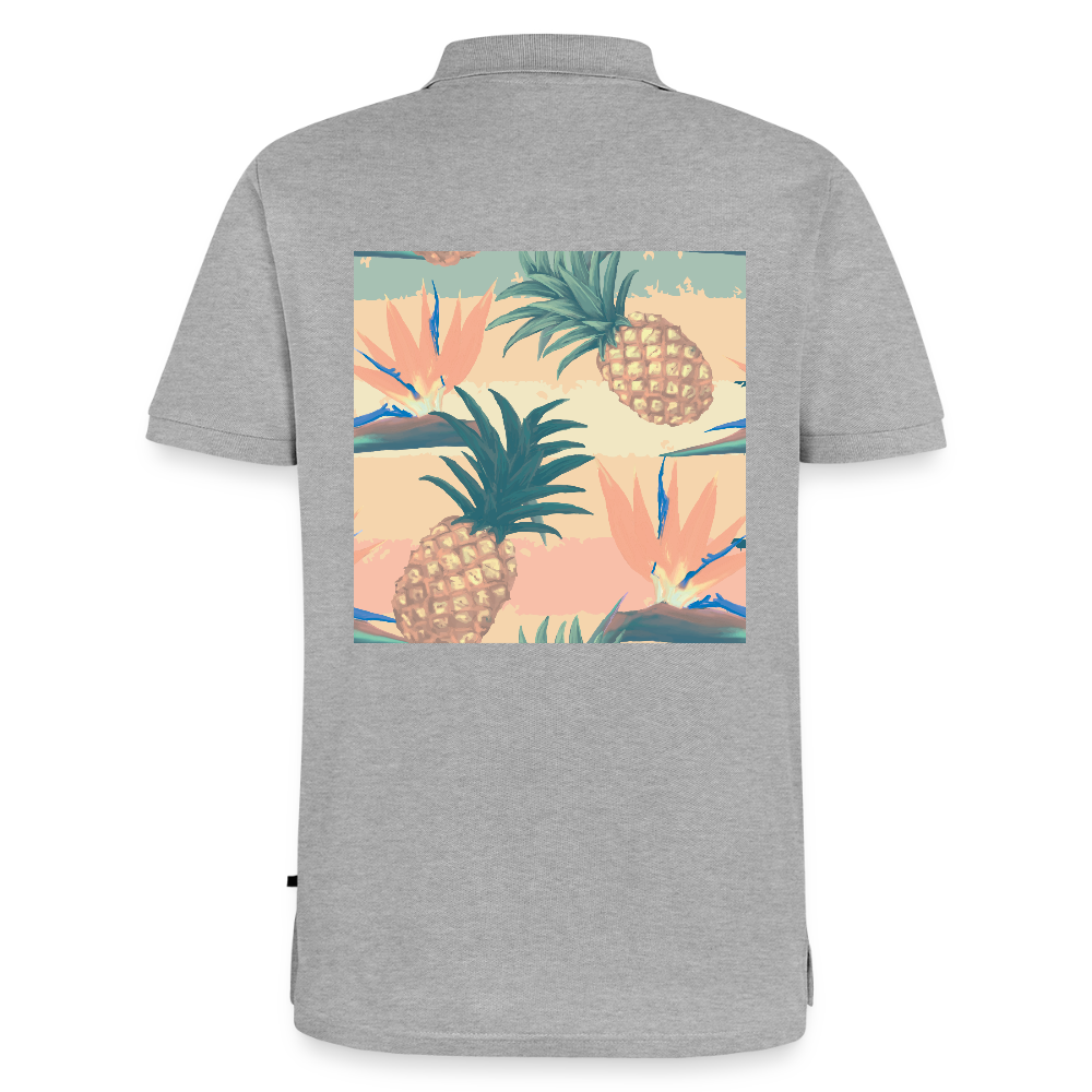 Mannen Premium Bio Poloshirt - grijs gemêleerd
