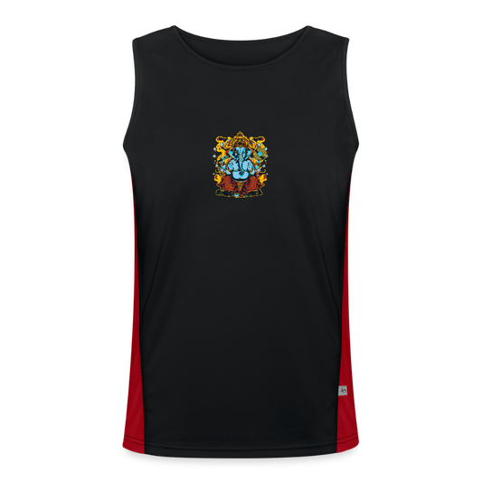 Functionele contrasterende tanktop voor mannen - zwart/rood