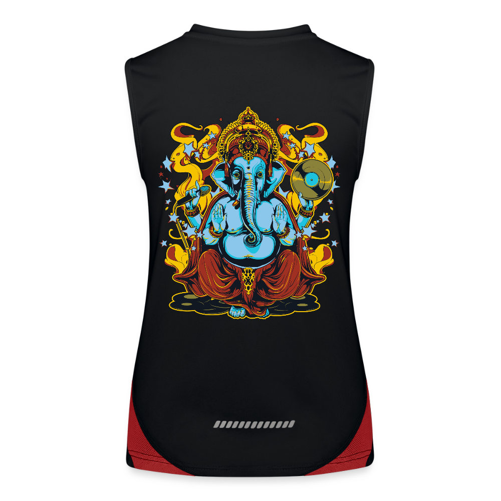 Functionele contrasterende tanktop voor vrouwen - zwart/rood