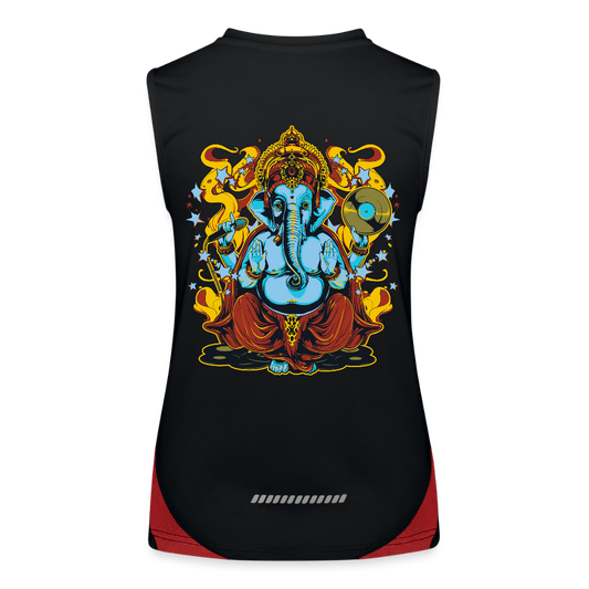 Functionele contrasterende tanktop voor vrouwen - zwart/rood