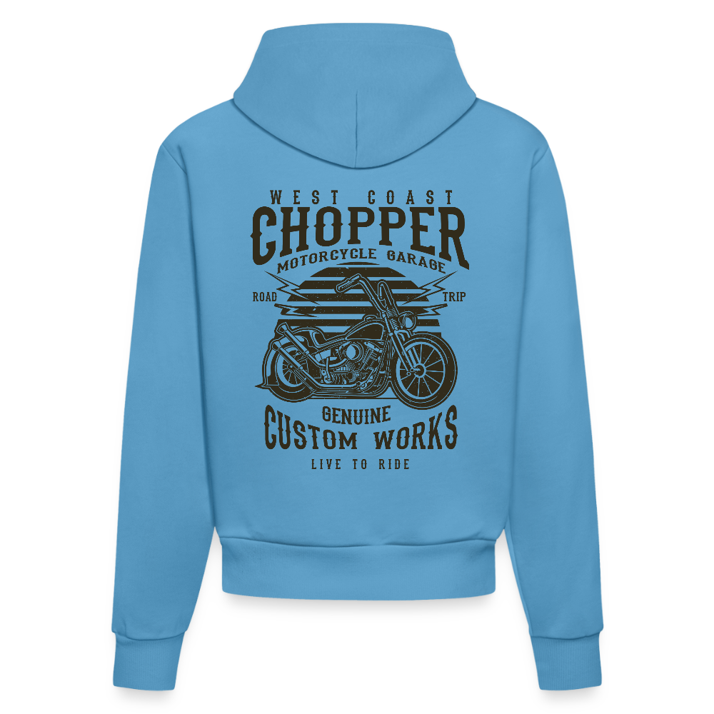 Organic fitted hoodie made in EU -  Sol Blue