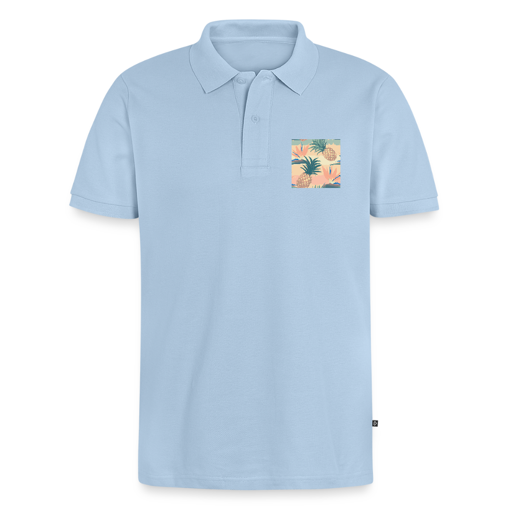 Mannen Premium Bio Poloshirt - lichtblauw