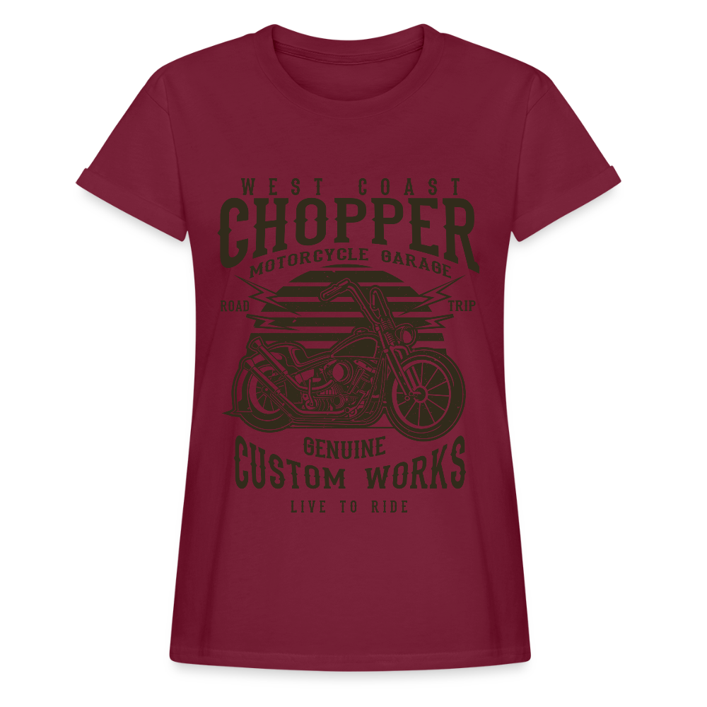 Vrouwen oversize T-shirt - bordeaux