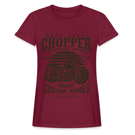 Vrouwen oversize T-shirt - bordeaux