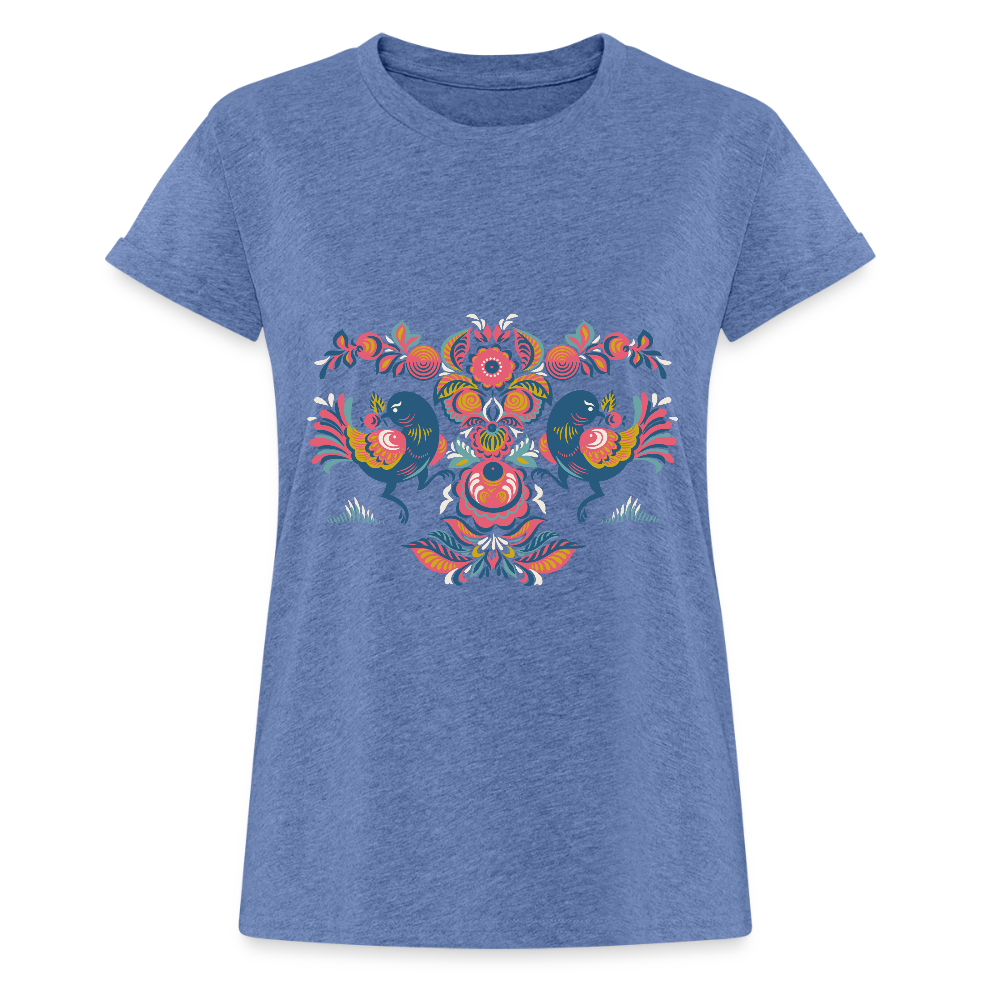 Vrouwen oversize T-shirt - denim gemêleerd