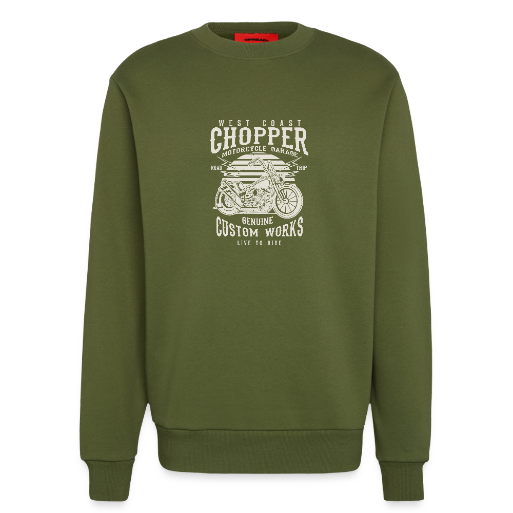 Organic relaxed crewneck made in EU - MOSS GREEN