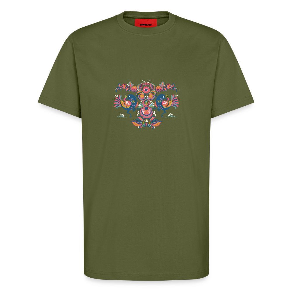 Organic relaxed T-shirt made in EU - MOSS GREEN