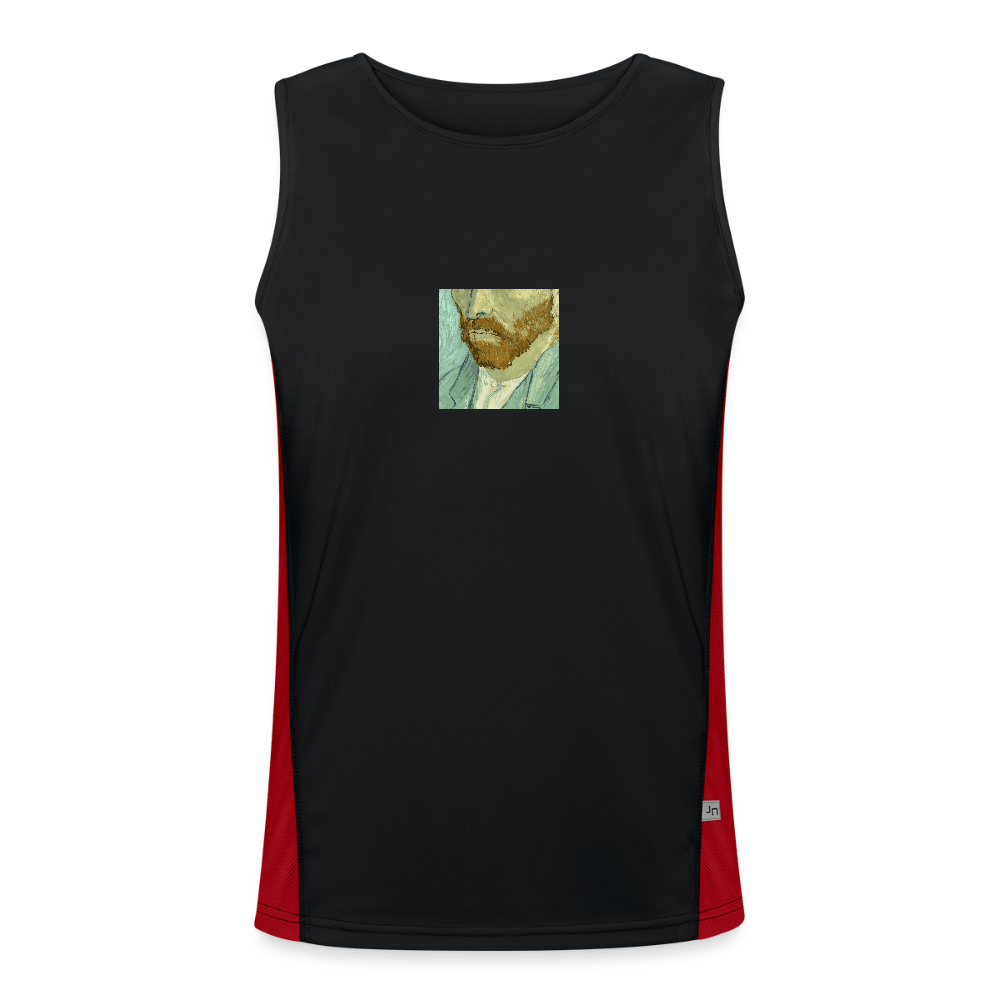 Functionele contrasterende tanktop voor mannen - zwart/rood