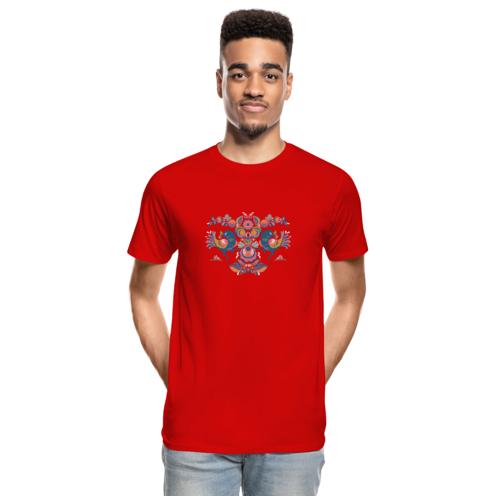 Mannen premium biologisch T-shirt - rood
