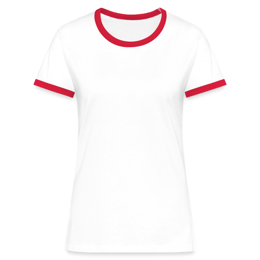 Vrouwen contrastshirt - wit/rood