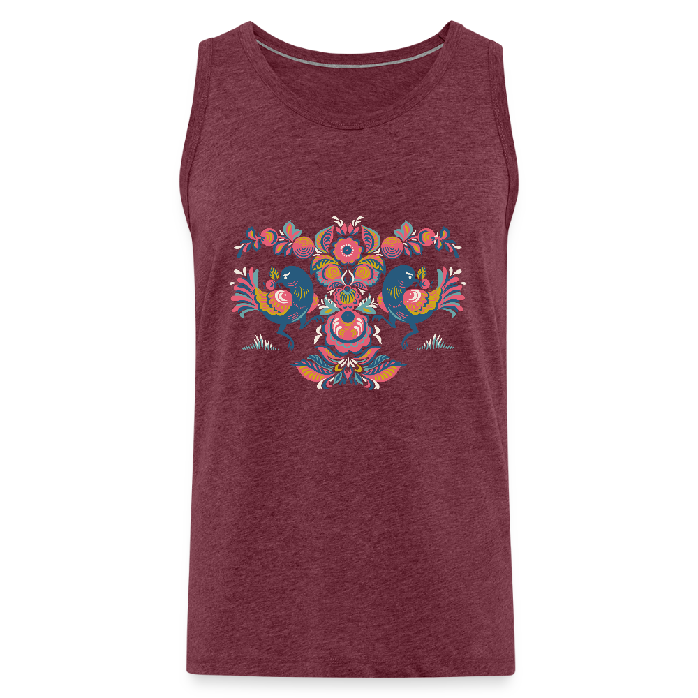 Mannen Premium tank top - bordeaux gemêleerd