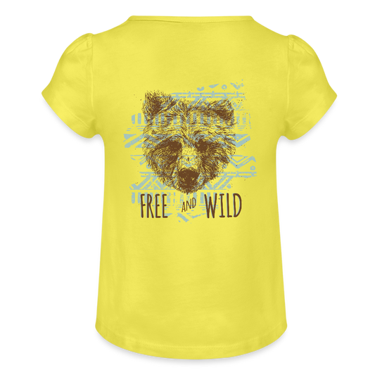 Meisjes-T-shirt met plooien - geel