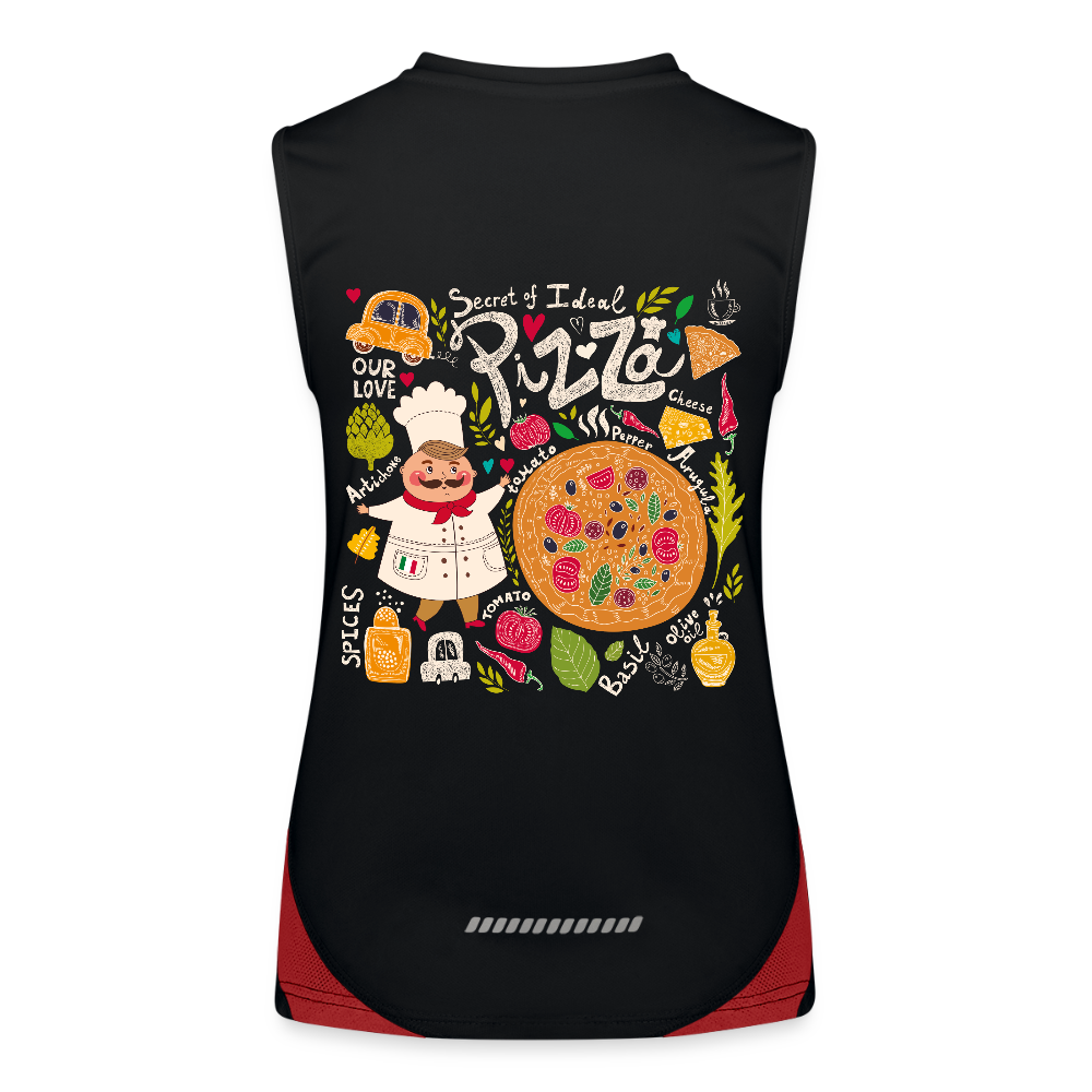 Functionele contrasterende tanktop voor vrouwen - zwart/rood