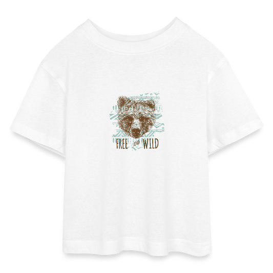 Tieners cropped jersey T-shirt - wit