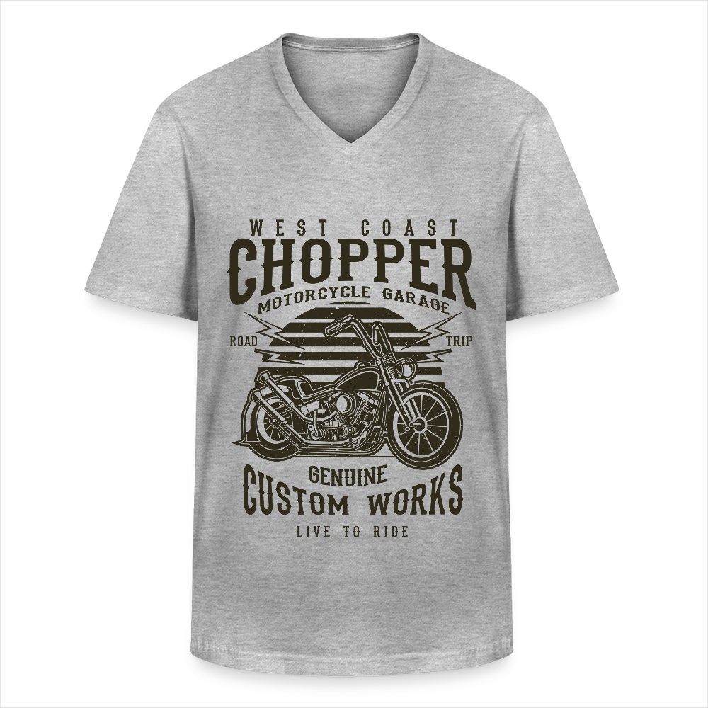 Klassiek mannen T-shirt met V-hals - grijs gemêleerd