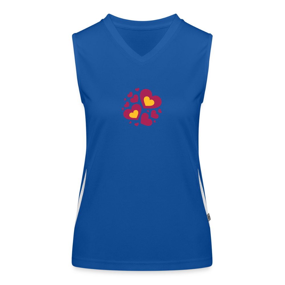Functionele contrasterende tanktop voor vrouwen - royal/wit