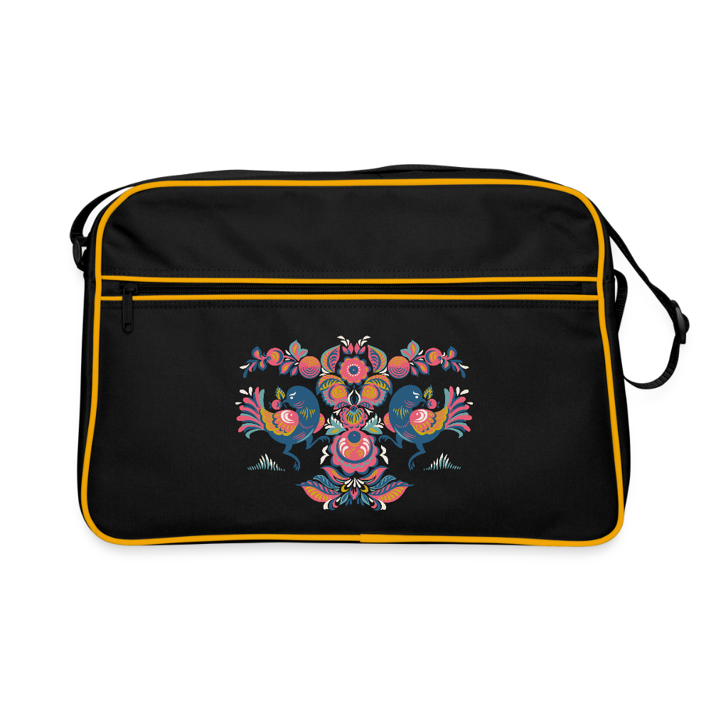 Retro-tas - zwart/goud geel