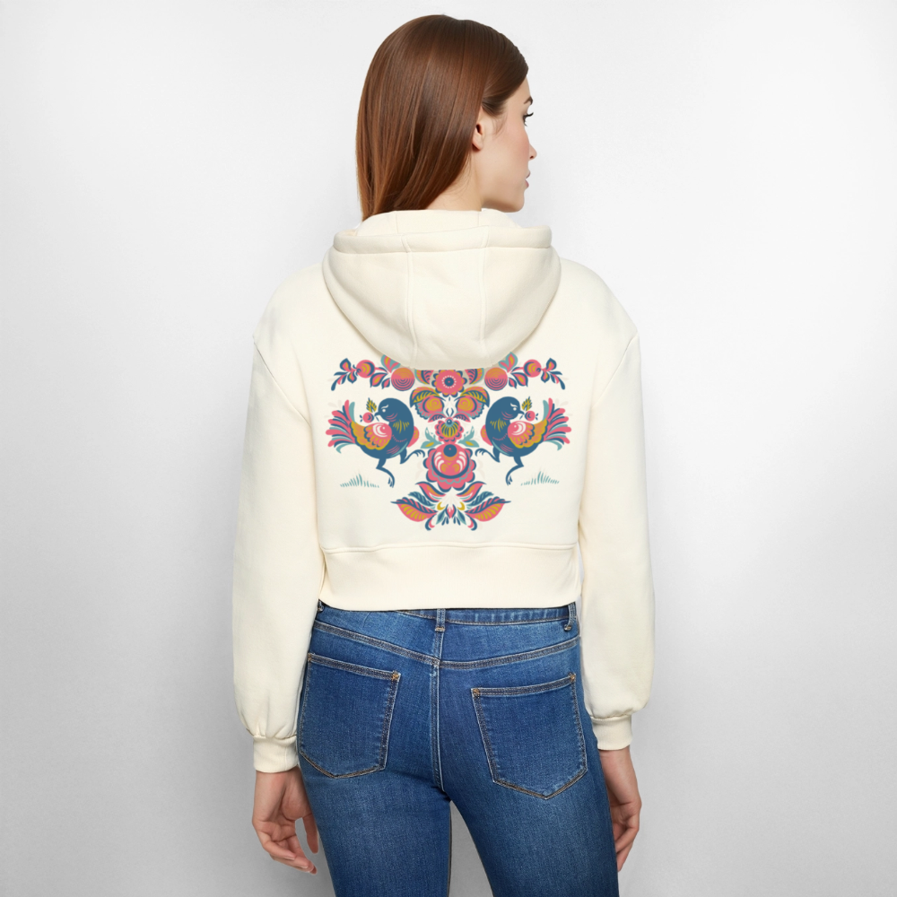 Vrouwen oversized cropped ziphoodie - nature