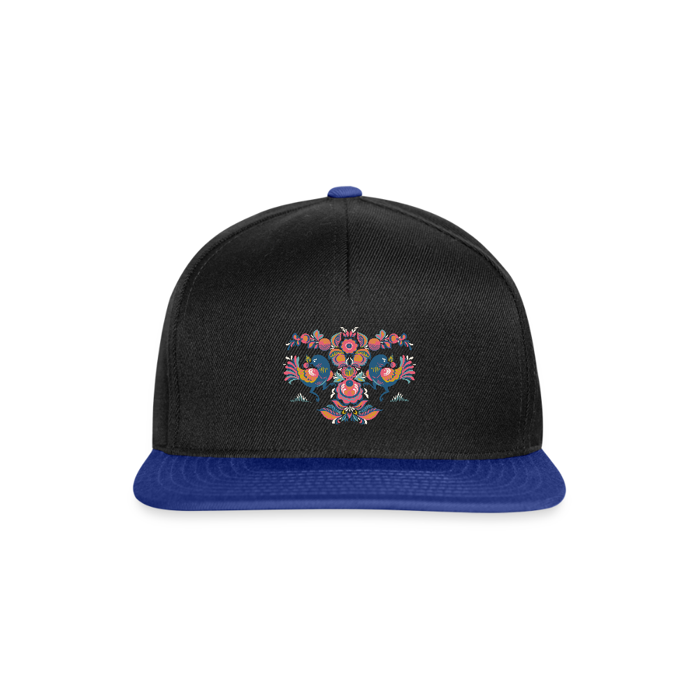 Snapback cap - zwart/koningsblauw