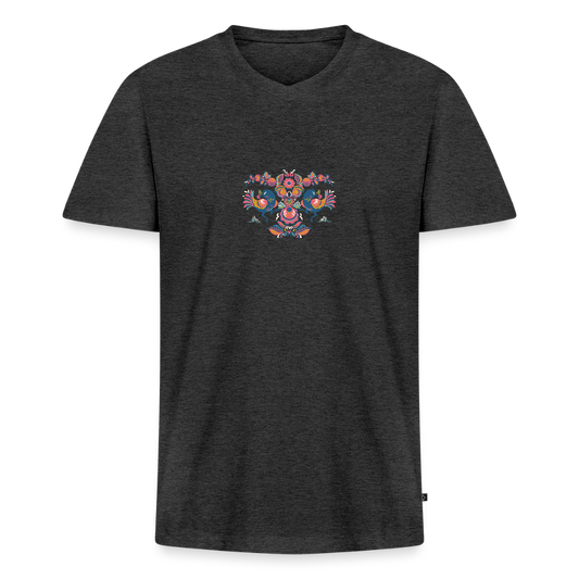 Mannen bio T-shirt met V-hals van Stanley & Stella - antraciet gemêleerd