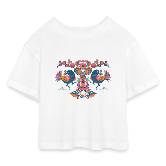 Kinderen cropped jersey T-shirt - wit