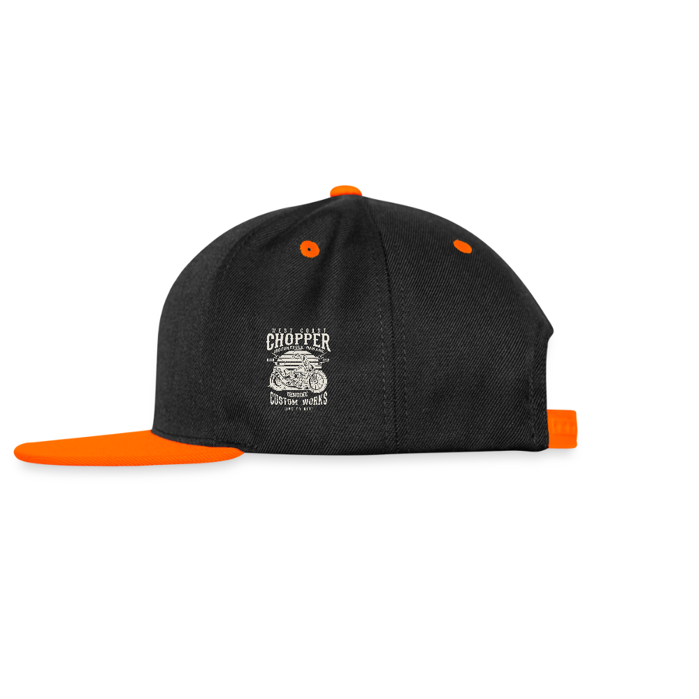 Contrast snapback cap - zwart/neonoranje